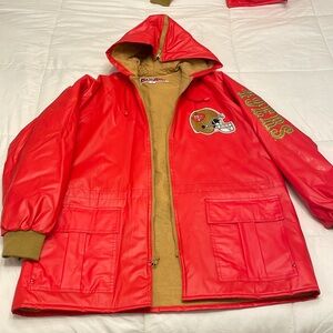90’s vintage San Francisco 49ers quilted rain coat